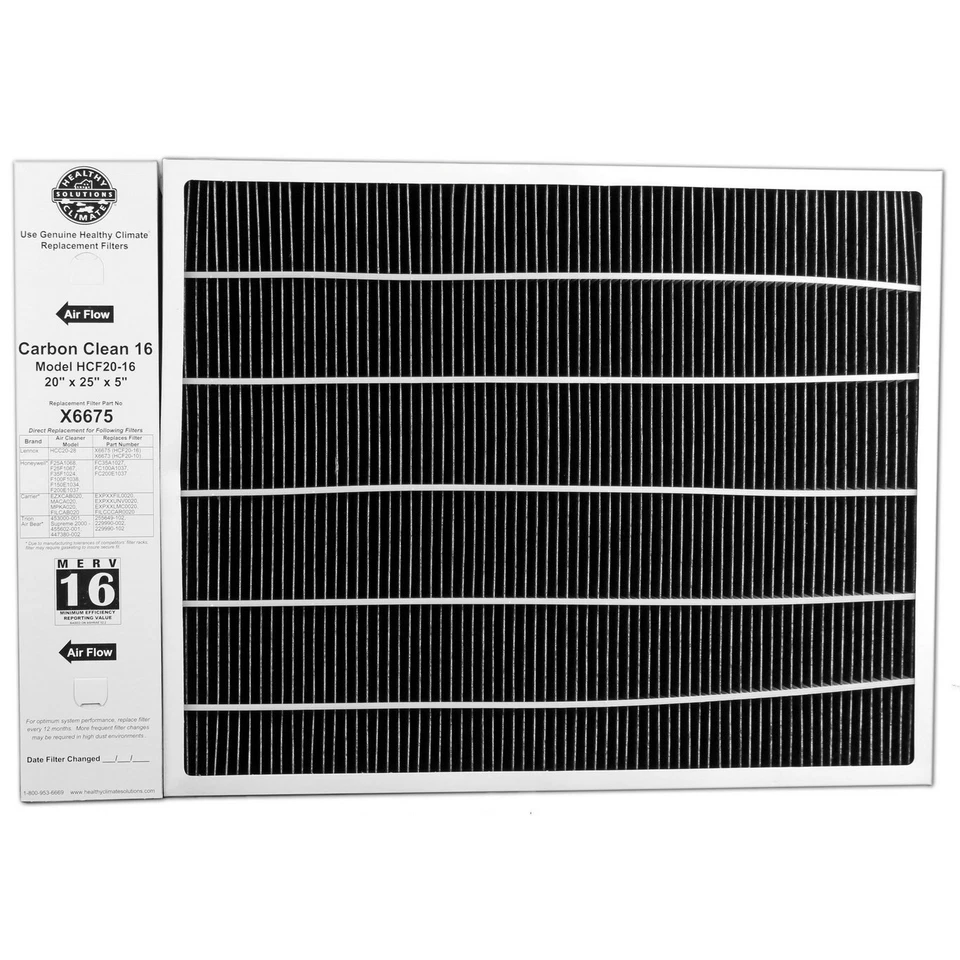 Filtro Lennox X6675 Carbon Clean 16 MERV 16 20" x 25" x 5" (paquete de 2) Foto 2 de 3
