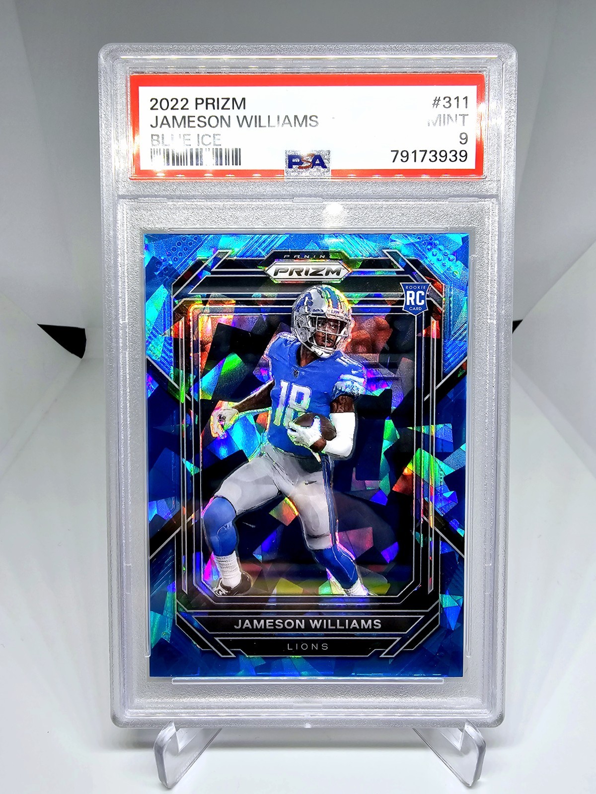 2022 Panini Prizm - Rookie Jameson Williams #311 Blue Ice Prizm /99 (RC)