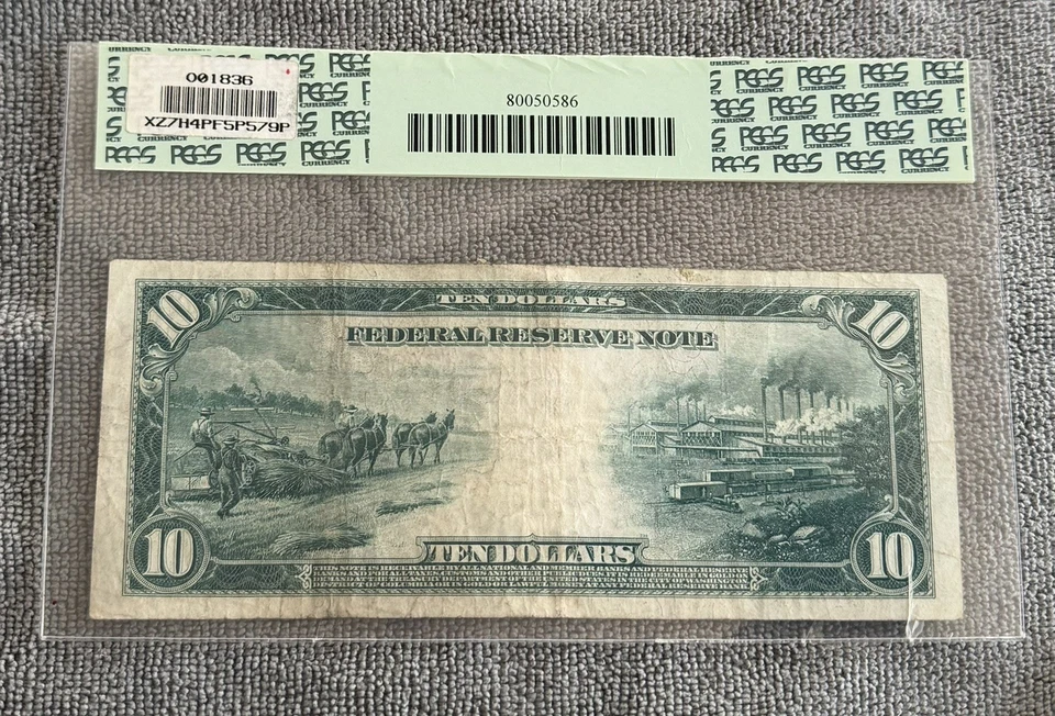Fr. 914 1914 $10 Federal Reserve Note, Philadelphia - PCGS Graded VF 25 - Image 4 of 4
