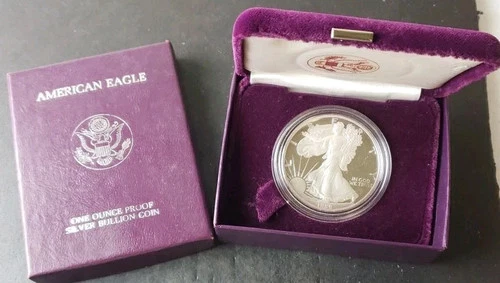 1989-S American Eagle One Ounce Silver Proof Coin w/ Original Box & COA
