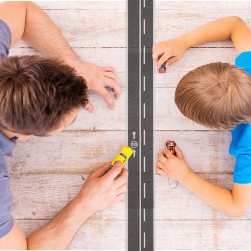 13 Pcs Kinder Verkehrs Spielzeug Straße Band Spielzeug Zug Aufkleber Rolle - Afbeelding 11 van 12