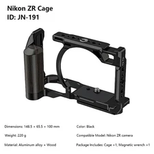 For Nikon ZR Camera Cage Rig Mount 3/8 1/4 Screw Handle Grip Protective Case