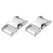 2Pcs Metal Quick Side Release Buckle 14mm/0.6" Collar Buckles Silver Tone