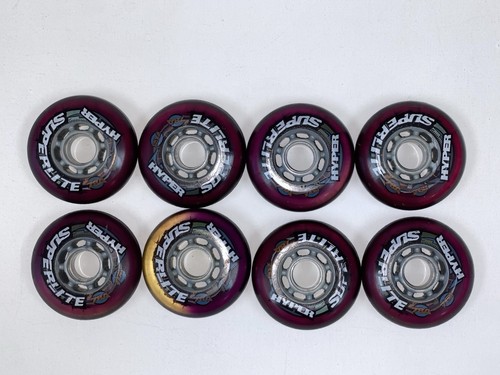 Vintage Hyper SuperLite 76mm 78A Inline Skate Purple Wheels Set of 8 - NOS