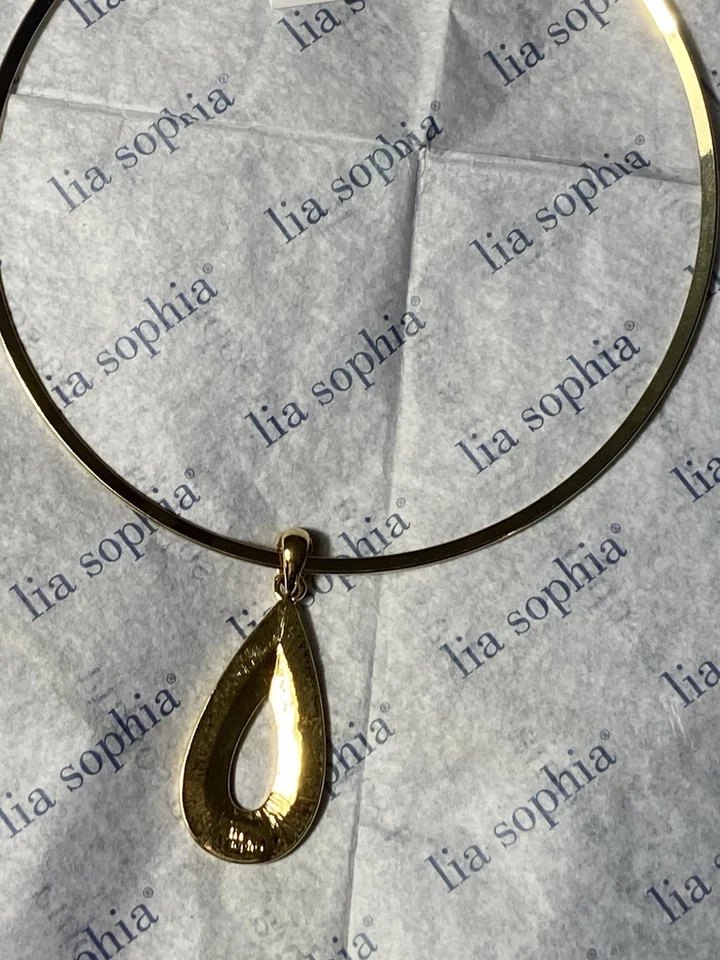 LIA SOPHIA "LUMINOUS" Teardrop Mother-of-Pearl & Gold 16" Choker - Image 3 of 4