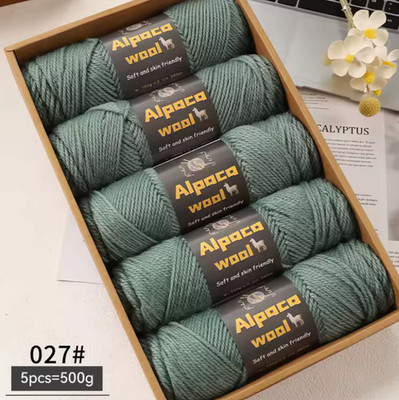 Alpaka Wolle Alpaca 5 x 100g 500g NS 4-5mm Strickgarn weich zum Stricken