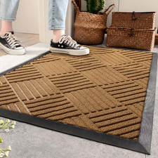 Front Door Mat Large Non Slip Low Profile Outdoor Doormat 90X60Cm Quick Trap Dir