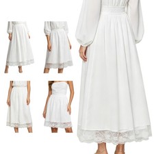 Women Skirt Slip With Lace Trim Half Slip Long Lace Underskirt Modern Soft Club