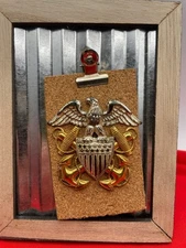 Vintage U.S. Navy Officer Eagle & Anchor Insignia Pins Set - Vanguard Sterling 1