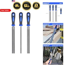 Wood Rasp File Set 3PCS 12 Inch High Carbon Steel Ergonomic Grip
