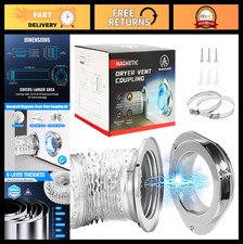 Magnetic Dryer Vent Coupling Kit - Airtight Seal, 6-Ply Aluminum Duct  Clamps