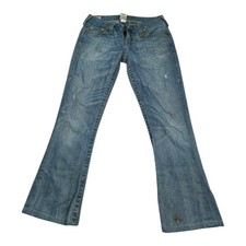 True Religion Joey Super T Jeans Womens Size 29 Flare Bootcut Blue Denim