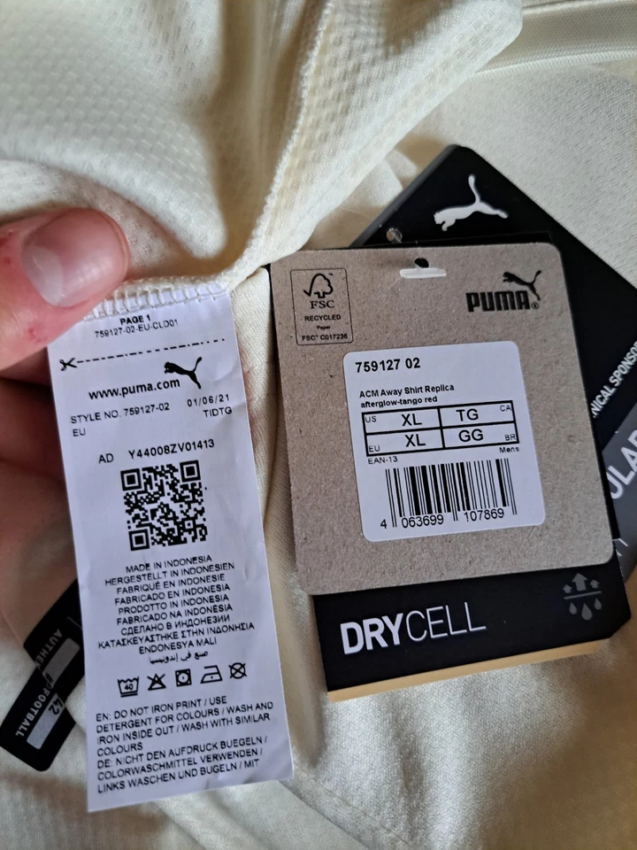 Camiseta Fútbol Ac Milan BNWT 759127-02 PUMA Original Football Shirt New XL - Imagen 3 de 4