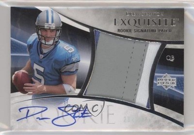 2007 Exquisite Collection Signature Drew Stanton RPA Rookie Patch Auto RC 3p9