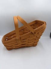 1990 Vintage Longaberger Vegetable Basket Handwoven double handle USA made