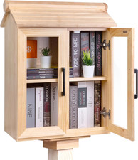 Little Library Box Outdoor Kit with Mount, 2-Tier Book Exchange Box 21 11 26 In