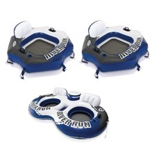 INTEX River Run Connect Inflatable Water Raft 2 Pack 2 Person Cooler Tube