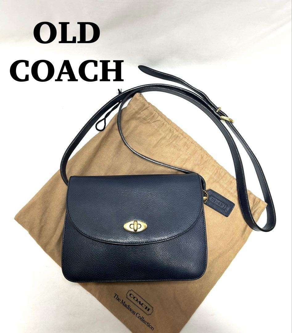 Coach Spence Dark Navy Shoulder Bag 16x20cm Pre-Owned Made in Italy