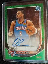 2025/27Bowman Basketball Dillion Jones GreenShimmer Auto /99