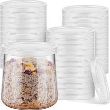 48 Pcs Yogurt Container Lids Replacement Compatible with Oui Yogurt Jars