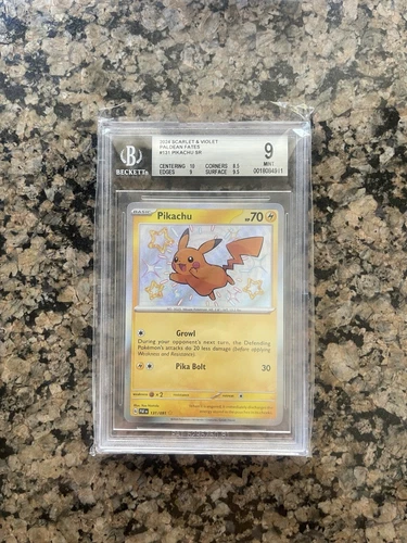 Pokemon Card TCG Pikachu Shiny Baby 131/091 Sv Paldean Fates BGS 9
