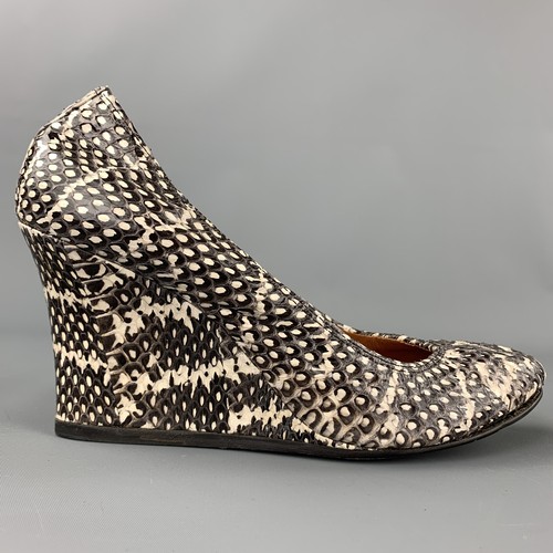 Escarpins FREE LANCE Jamie 7 - Cuir Effet Serpent Vert Tilleul - Talon Aiguille - Taille 36 - Neuf