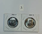2019 P & D UNC Clad Kennedy Half Dollar Set in CB Flips -Free Shipping - A
