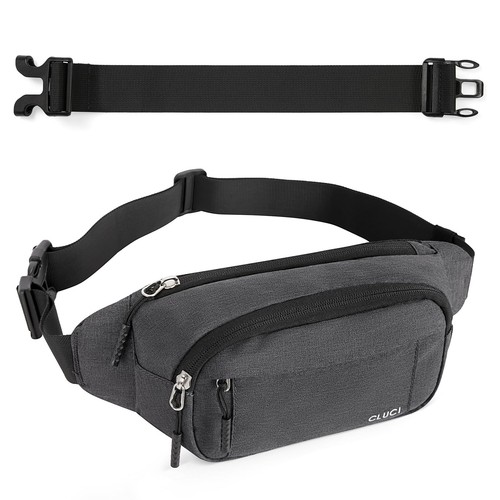 Grey Fanny Pack for Women Adjustable Straps Crossbody Waist Bag 1 PCS
