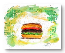Expressionism Hamburger Signed Original Colorful Pop Art Painting COA