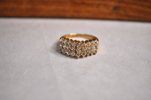 10 Karat Gelbgold Vintage Ring weißer Stein Cocktail Größe 7 2,68 Gramm - Bild 3 von 15