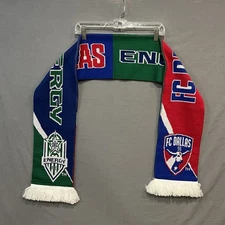 FC Dallas | OKC Energy Scarf Red Green Knit MLS USL Soccer Winter 7x64