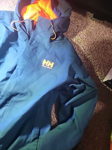 Helly Hansen Seven J Rain Jacket Men’s LG Dark Creek Zip Up Hooded Waterproof - Picture 4 of 5