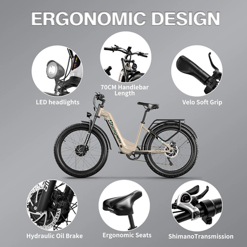 26" Shengmilo S700 E-Bike Dual Motor 2000VV 17.5Ah 48V Mountain & City UK Stock - Picture 6 of 24