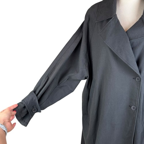 We the Free People S Need It Trenchcoat anthrazit grau schwerer Canvas Midi Mantel - Bild 6 von 15