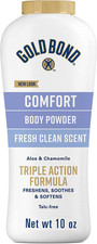 Gold Bond Comfort Body Powder for Men and Women, 10 Oz., Talc-Free, Fresh Clean