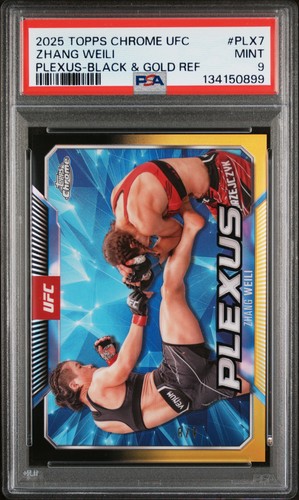 2025 Topps Chrome UFC Plexus Zhang Weili #PLX-7 Black & Gold /8 PSA 9 POP 2!