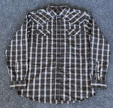Gibson Trading Company Western Shirt Gray Plaid Pearl Snap Cowboy Ranch Rodeo L