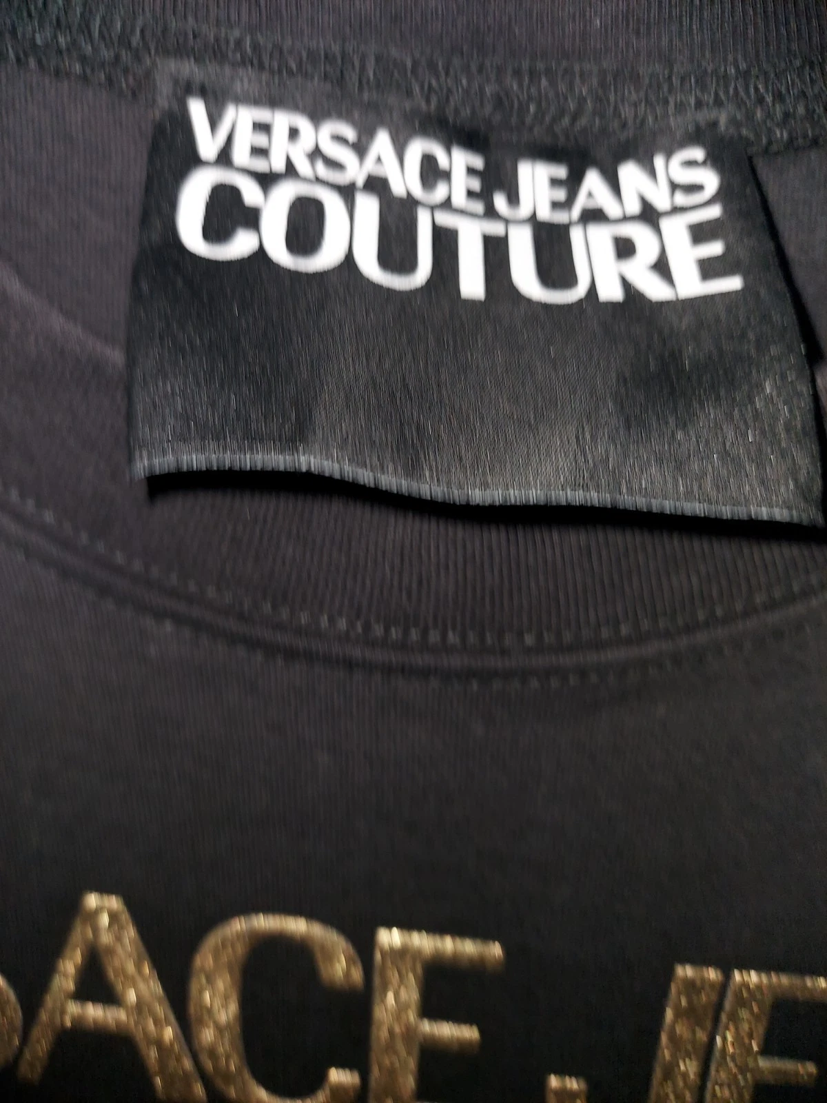 T shirt donna ragazza nera Versace Jeans Couture abito basic taglia XS