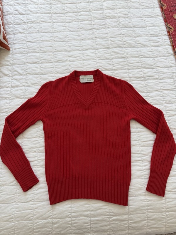 Vintage Yves Saint Laurent Red Ribbed Vintage Sweater Women’s  Size 40 (small)
