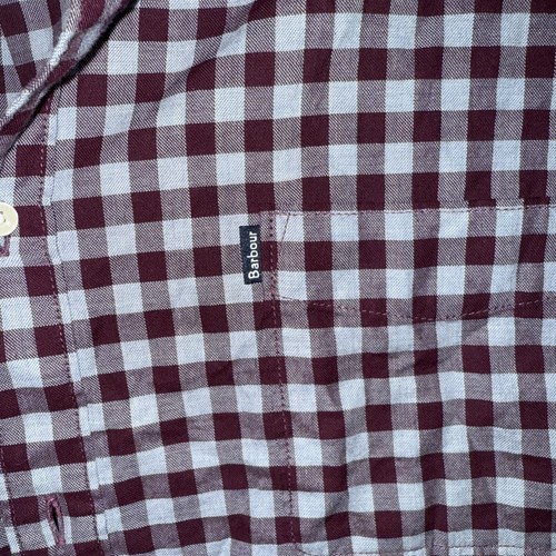 Barbour Shirt Mens 2XL XXL Flannel Tailored Fit Button Down Heavy - Picture 3 of 5
