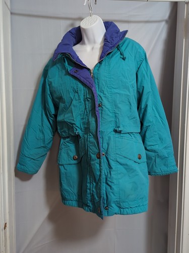 Vintage Pacific Trail Teal Green Purple Down Jacket Sz Medium - Picture 1 of 4