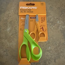 Fiskars Handled Scissors 2-Piece Set, 5" Micro Tip and 8" Stainless