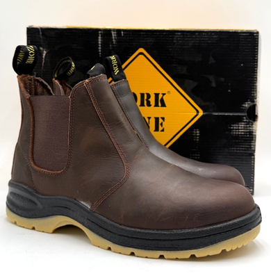 #ad WORK ZONE S660 ELASTIC PULL ON Men#x27;s NEW Work Boot Brown US Size 7.5 $59.99