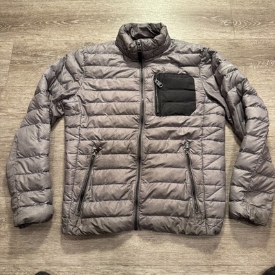 Calvin Klein Jacket Womens Small Gray Premium Down Packable Outdoor Full Zip