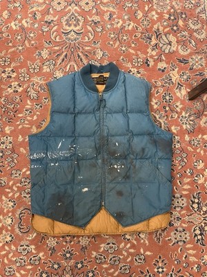 Vintage Eddie Bauer Down Vest Distressed Puffer 80s 90s Large | eBay
