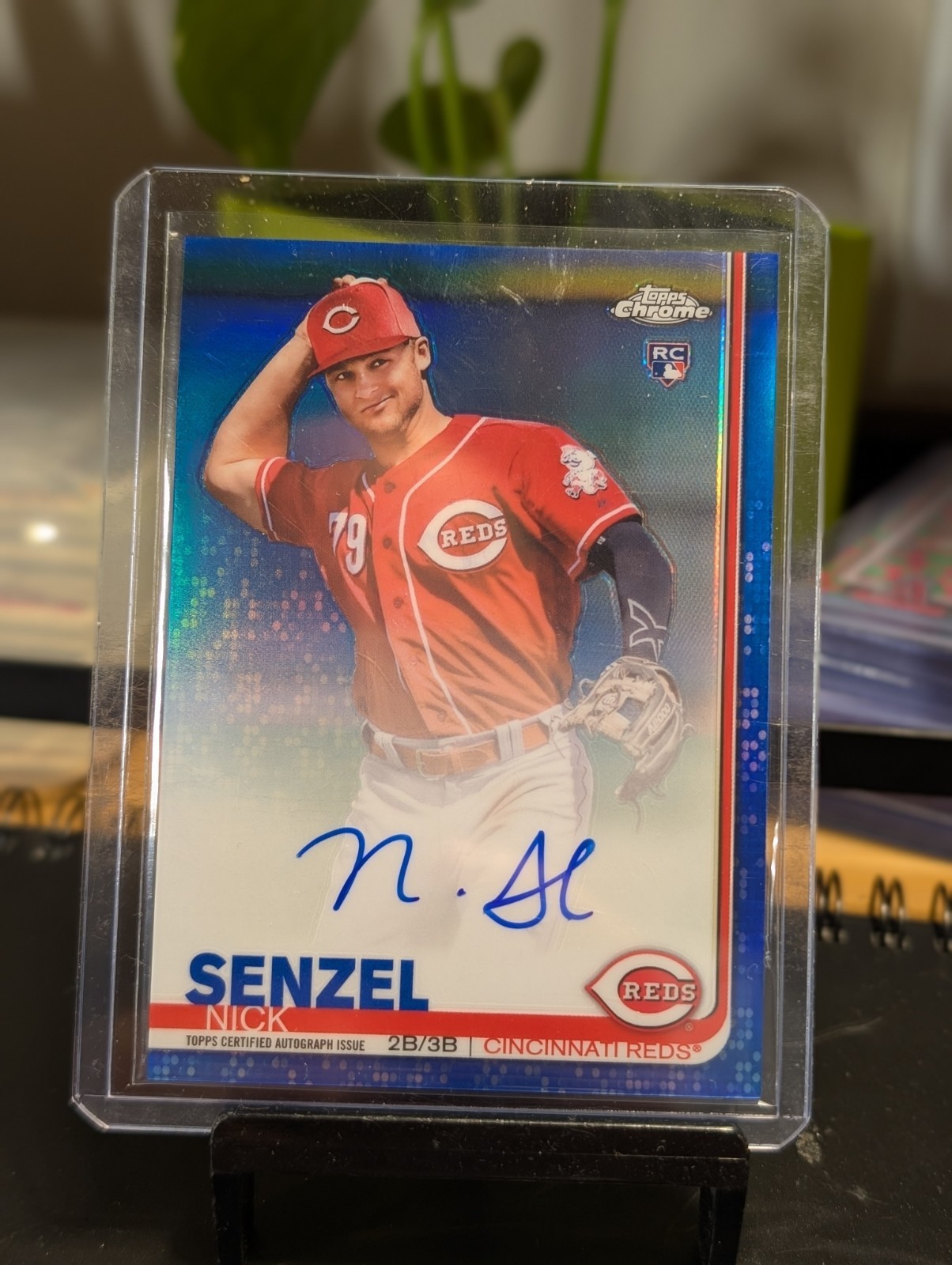 2019 Topps Chrome - Rookie Auto Nick Senzel #RA-NS Blue Refractor /150 (AU, RC)