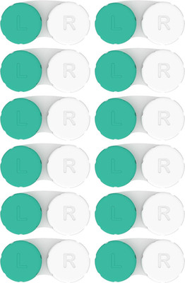 Contact Lens Cases 12 Pack. One Year Bulk Supply. Protect Your Eyes by Changing