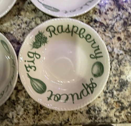 Four (4) Wood & Sons Country Green Cereal Bows ~ MINT - Picture 6 of 9