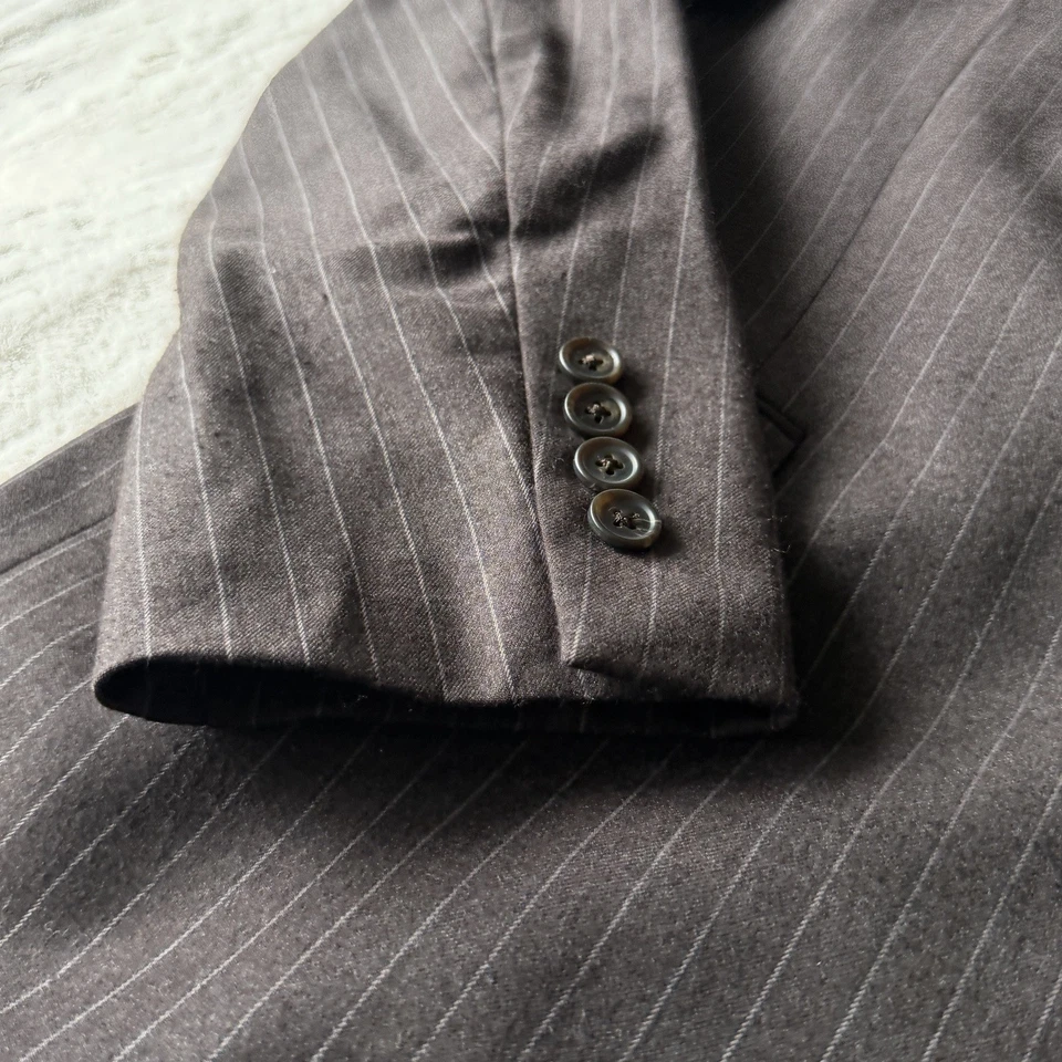 Abrigo Blazer Chaqueta Deportivo Lauren Ralph Lauren Para Hombres Lana Rayas 41R | Calce Ajustado Foto 3 de 4