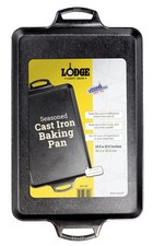 Lodge Cast Iron Baking Pan 15.5x10.5 inch, Black 